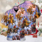Festive Christmas Santa Horse Hawaiian Shirt Print Closeup For Weekend Trips