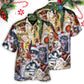 Christmas Cat Hawaiian Shirt Detailed Pattern View For Tropical Vacations