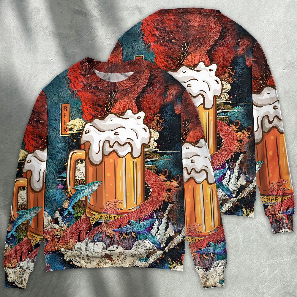 Beer Theme Sweater For Casual Gatherings Holidays And Everyday Comfort