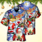 Funny Festive Happy Christmas Hawaiian Shirt Pattern View For Relaxed Warm Weather Outfits