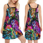 Hippie Mysterious Greeting V-Neck Sleeveless Cami Dress For Boho Festivals And Relaxed Summer Style