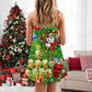 Funny Santa Drinking Party Christmas Lights V-Neck Sleeveless Cami Dress For Festive Events And Casual Summer Styling