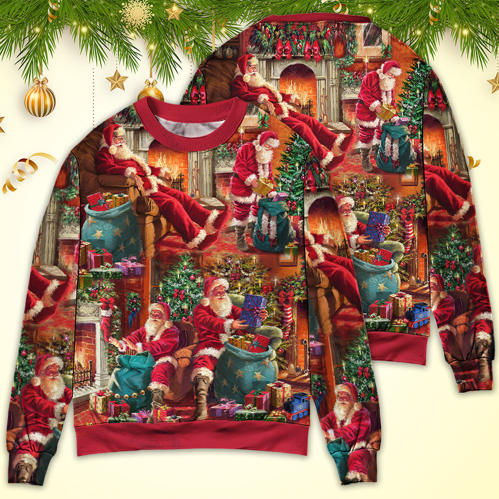 Christmas Santa Story Chilling Happy Xmas Sweater For Festive Family Events Casual Wear And Holiday Gift Giving