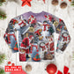 Santa Building A Snowman Gift Long Sleeve Pajamas Set For Holiday Travel And Comfortable Home Wear