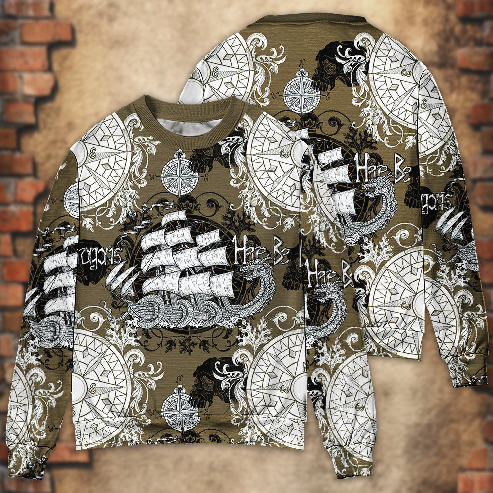 Dragon Old Ship Vintage Anchor Sweater For Distinctive Animal Artwork Holidays And Thoughtful Gifts