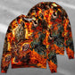 Motorcycle Skull Fire Sweater For Alternative Fashion Events And Thoughtful Seasonal Gifts