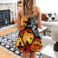 Halloween Ghost Pumpkin Scary V-Neck Sleeveless Cami Dress For Spooky Season Events And Relaxed Casual Styling