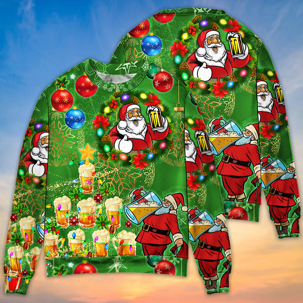 Christmas Funny Santa Holiday Tree Glow Sweater For Winter Celebrations Family Events And Relaxed Seasonal Styling