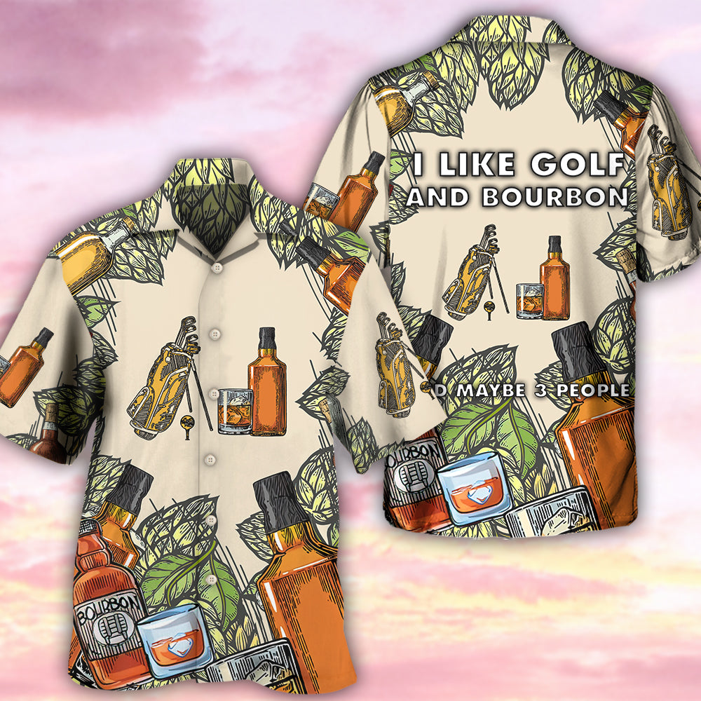 Golf Bourbon Hawaiian Shirt Artwork View For Weekend Travel And Beach Style