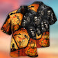 Spooky Skull Halloween Pumpkin Hawaiian Shirt Design View For Resort Travel And Thoughtful Gifting