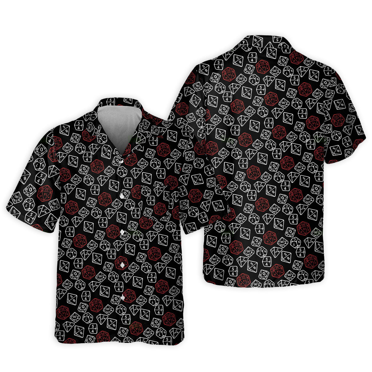 Fantasy Role Dice Hawaiian Shirt Graphic Artwork Detail For Coastal Travel