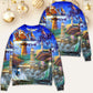 Lighthouse Christmas Santa Shine Like A Light Sweater For Seasonal Parties Cozy Gatherings And Thoughtful Holiday Gifts