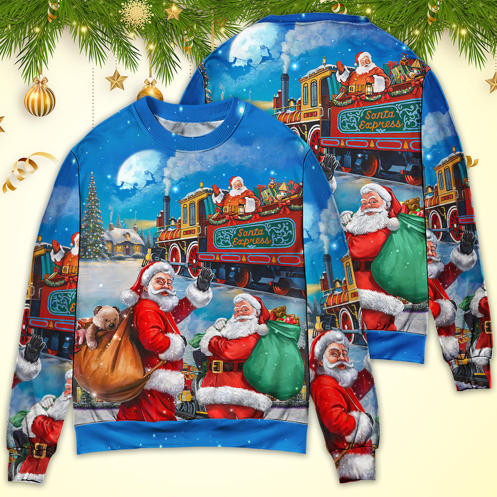 Christmas Santa Train Gift Sweater For Seasonal Parties Cozy Gatherings And Thoughtful Holiday Gifts