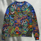 Colorful Hippie Owls Peace Sweater For Artistic Gatherings Travel And Thoughtful Gift Giving