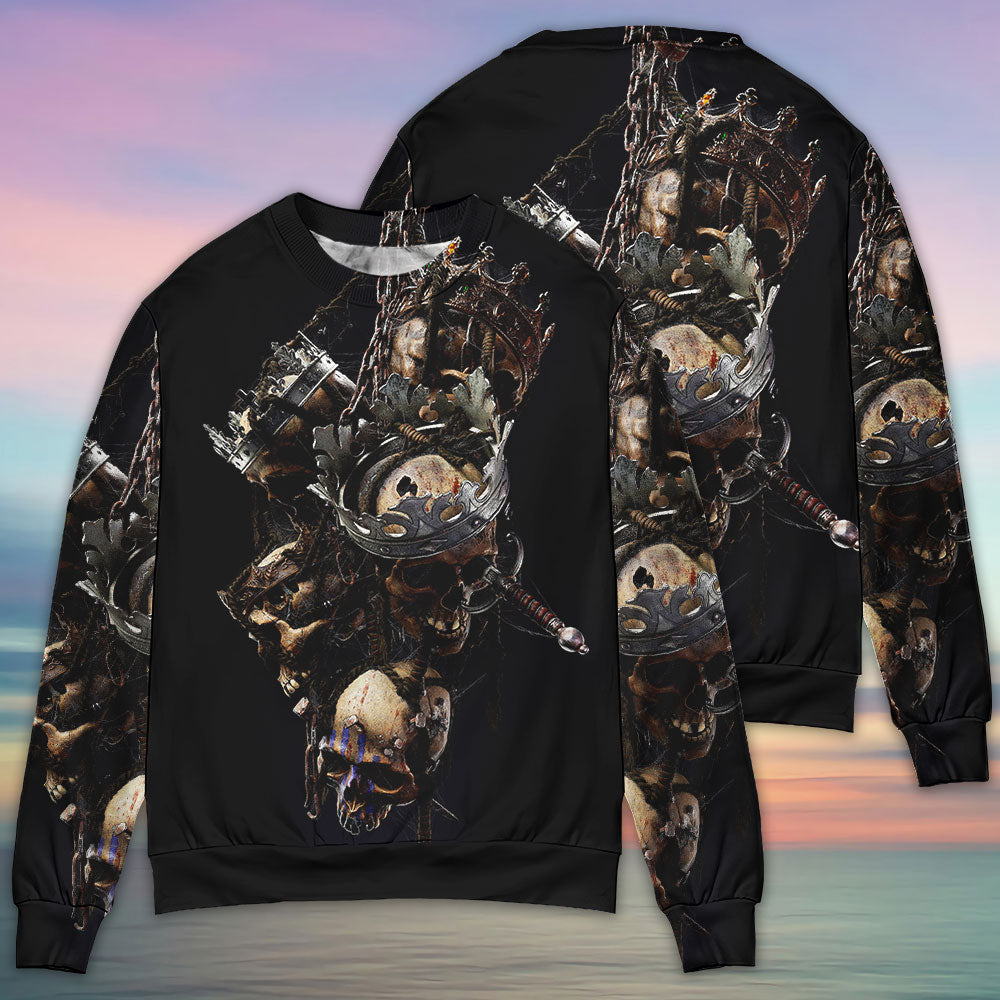 Skull Royal Legend Fantasy Sweater For Halloween Events Weekend Outings And Creative Gift Giving