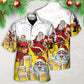 Christmas Santa Beer Hawaiian Shirt For Summer Events And Casual Outdoor Wear