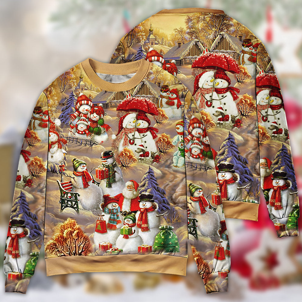 Christmas Snowman Couple Xmas Sweater For Holiday Travel Winter Outings And Cheerful Gift Giving