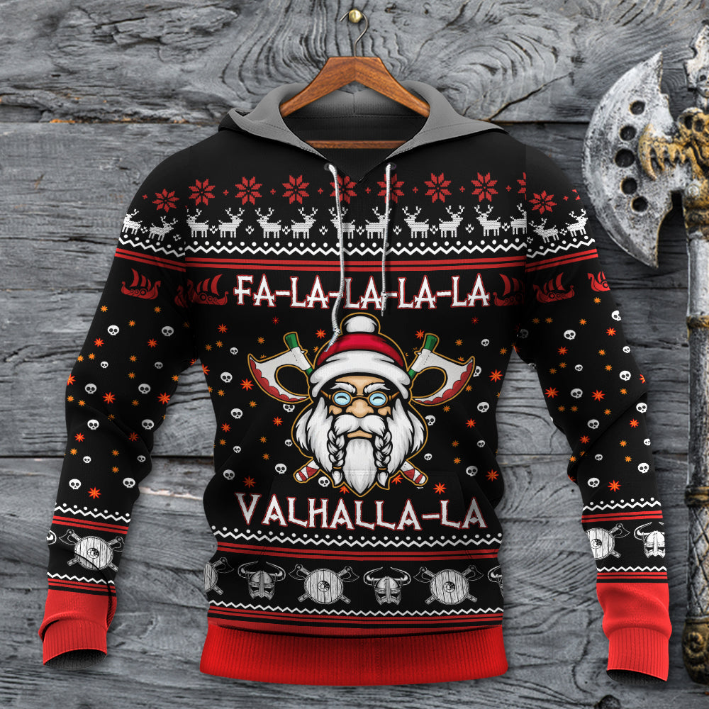 White Red Viking Valhalla Hoodie For Norse Heritage Style Outdoor Events And Comfortable Layering