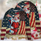 Christmas Patriotic Santa Claus Sweater For Winter Celebrations Family Events And Relaxed Seasonal Styling