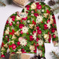 Christmas Fir Tree And Poinsettia Flowers Sweater For Festive Events Weekend Outings And Comfortable Winter Style