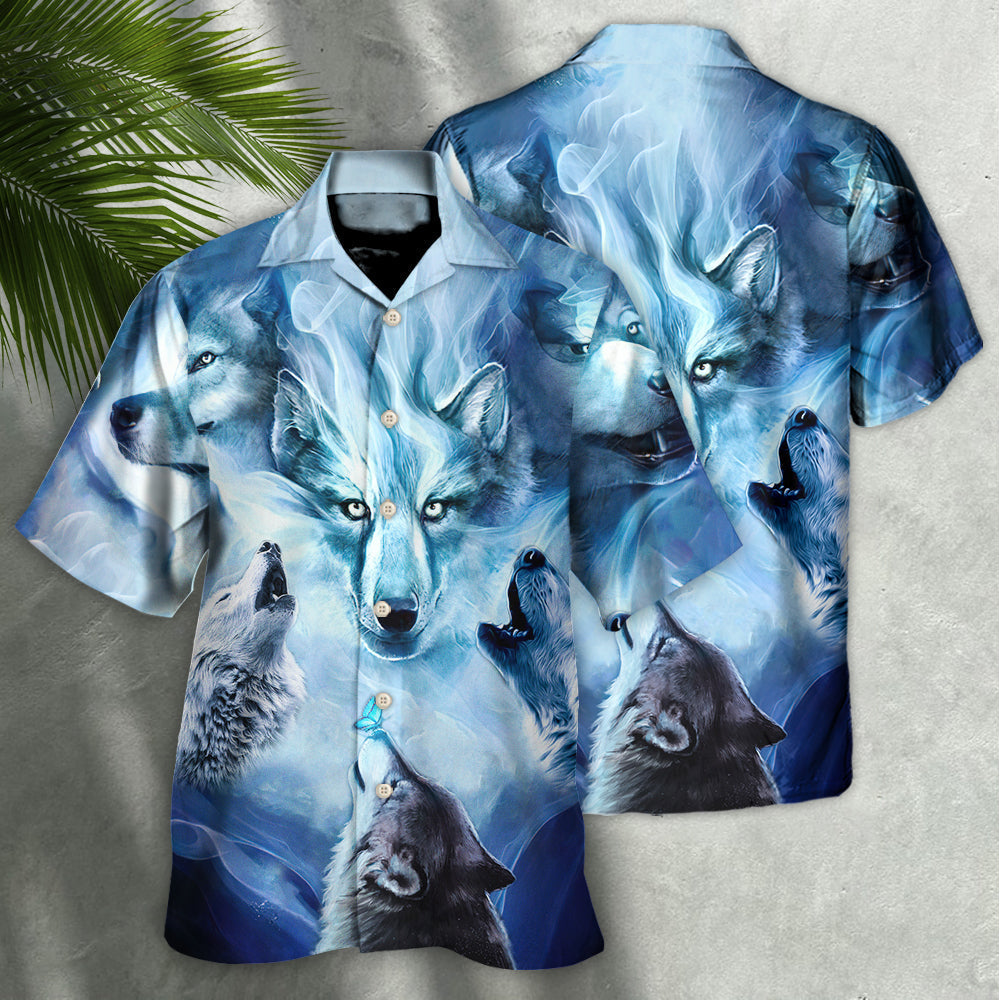 Wolf Fear Bigger Hawaiian Shirt Print Closeup For Beach Days