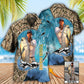 Blue Fishing Water Custom Photo Personalized Hawaiian Shirt For Coastal Adventures And Warm Weather Wear