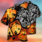 Halloween Spooky Ghost Pumpkin Hawaiian Shirt Front Pattern View For Resort Wear