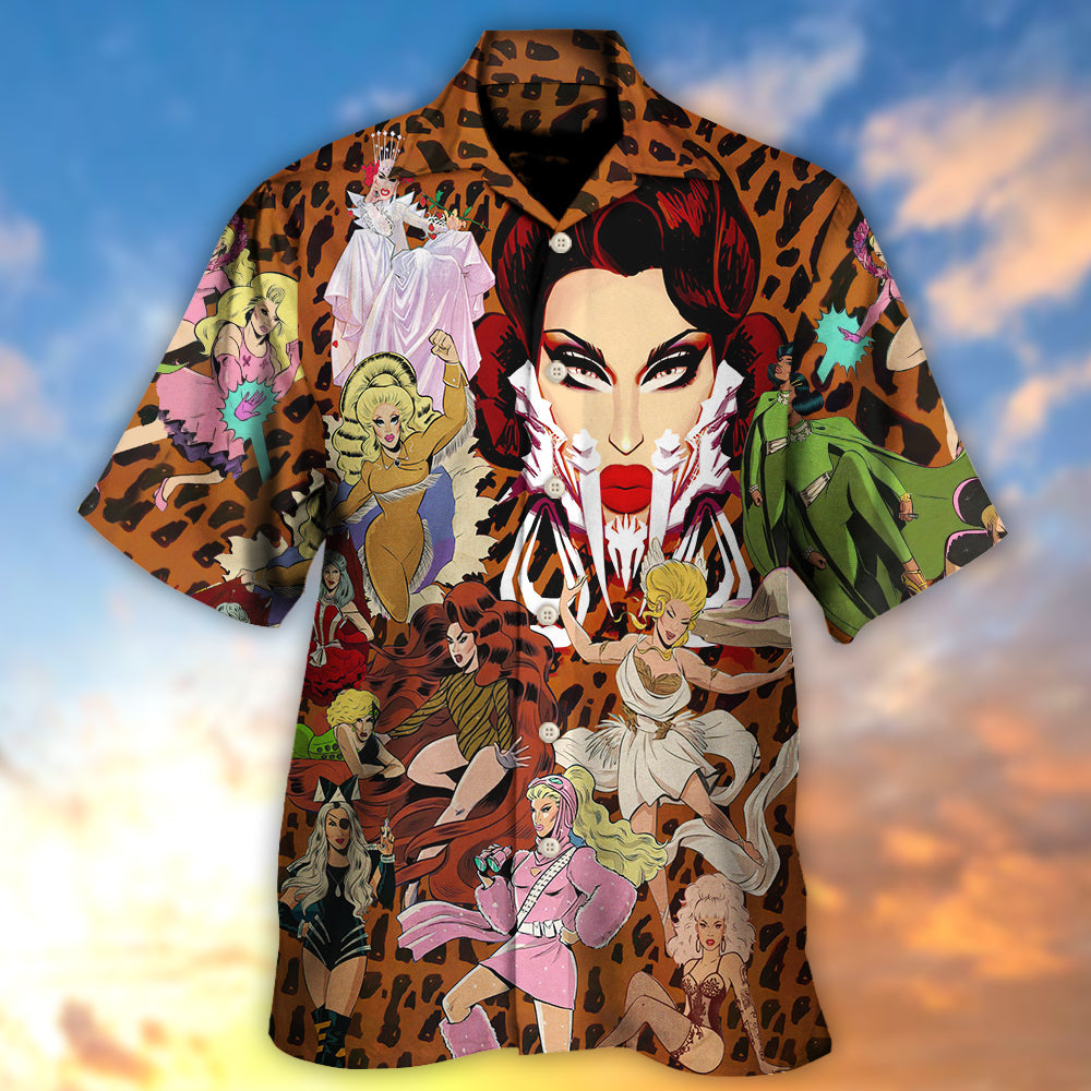 Drag Queen Hawaiian Shirt Creative Print View For Weekend Trips