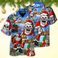 Christmas Santa Town Hawaiian Shirt Tropical Styling View For Beach Days
