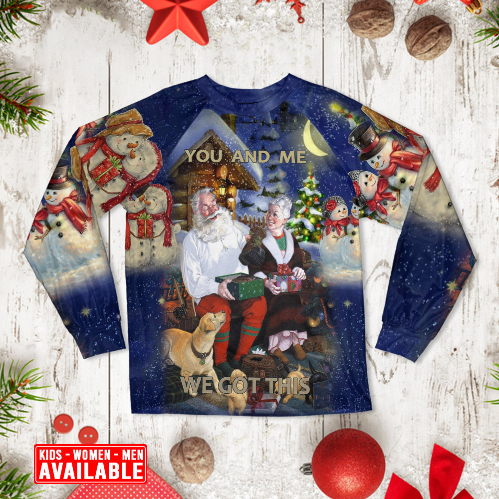 Together Through The Christmas Holidays Long Sleeve Pajamas Set For Christmas Sleepwear And Family Lounging