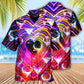 Neon Romantic Cocktail Party Sweet Light Hawaiian Shirt Artwork Detail For Tropical Trips And Casual Outings