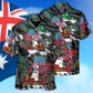 Australian Octopus Racing Car Hawaiian Shirt Artwork View For Coastal Travel