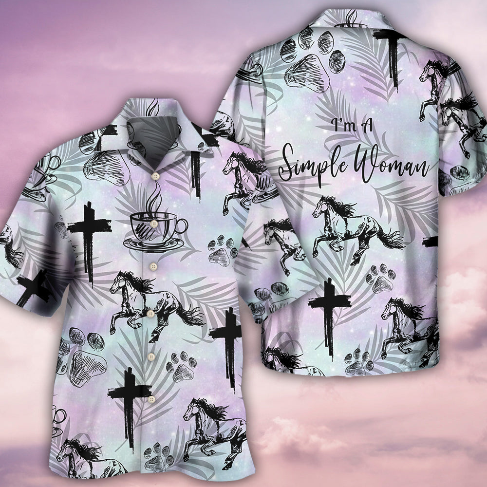 Coffee Faith Dog Horse Hawaiian Shirt Pattern Detail For Vacation Travel And Daily Wear