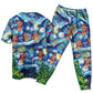 Happy Dancing Reindeer Christmas Short Sleeve Pajamas Set For Christmas Mornings And Relaxed Lounging