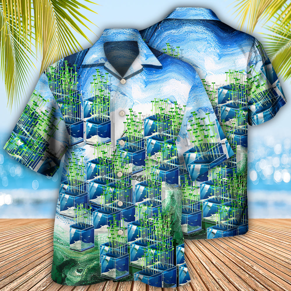 Farm Aquaponics Future Hawaiian Shirt Pattern View For Relaxed Warm Weather Outfits