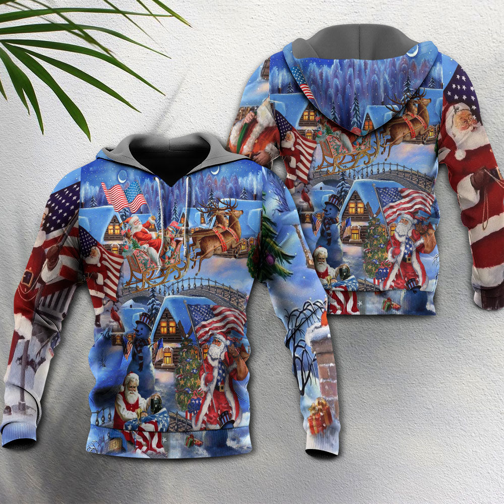 Christmas America Patriotic Holiday Hoodie For Holiday Parties Weekend Outings And Cheerful Gift Giving