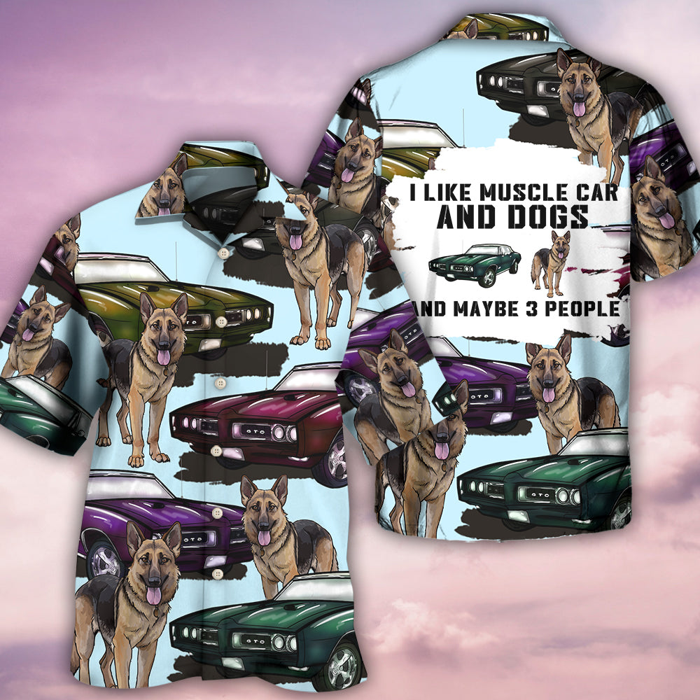 Car Muscle Dog Hawaiian Shirt For Summer Events And Casual Outdoor Wear