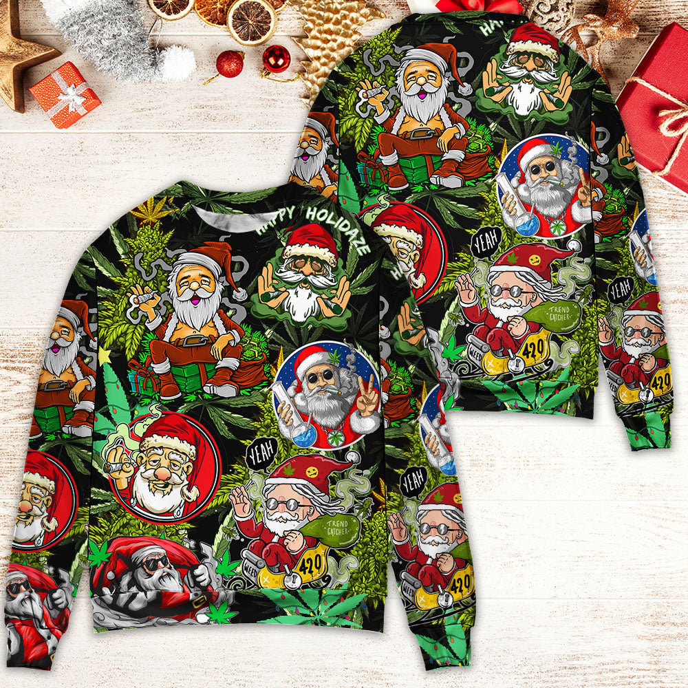 Christmas Hippie Santa Peace Sweater For Holiday Parties Family Gatherings And Seasonal Gift Giving