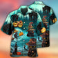 Halloween Cat Pumpkin Hawaiian Shirt Design View For Vacation Style