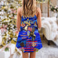 Christmas Freedom Reign Holiday V-Neck Sleeveless Cami Dress For Festive Events And Casual Summer Styling