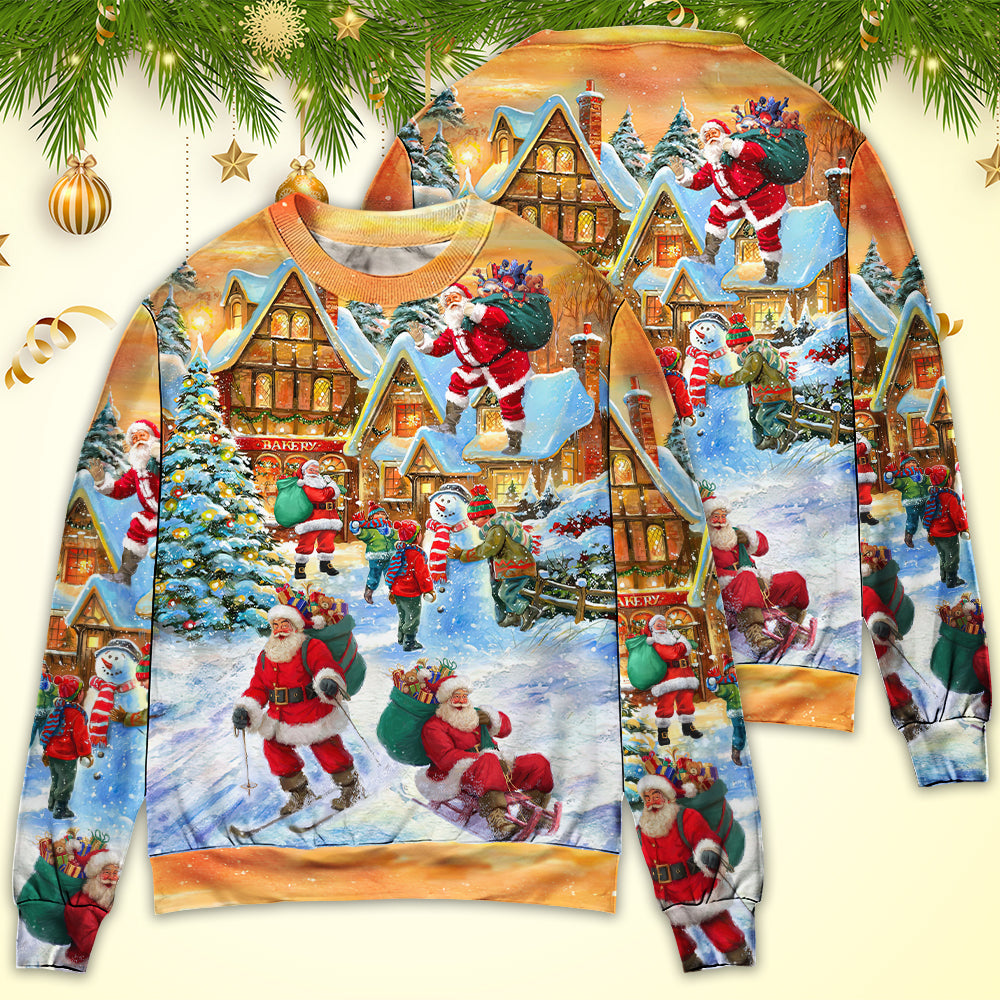 Christmas Santa In Town Xmas Is Coming Sweater For Family Gatherings Winter Travel And Everyday Seasonal Comfort
