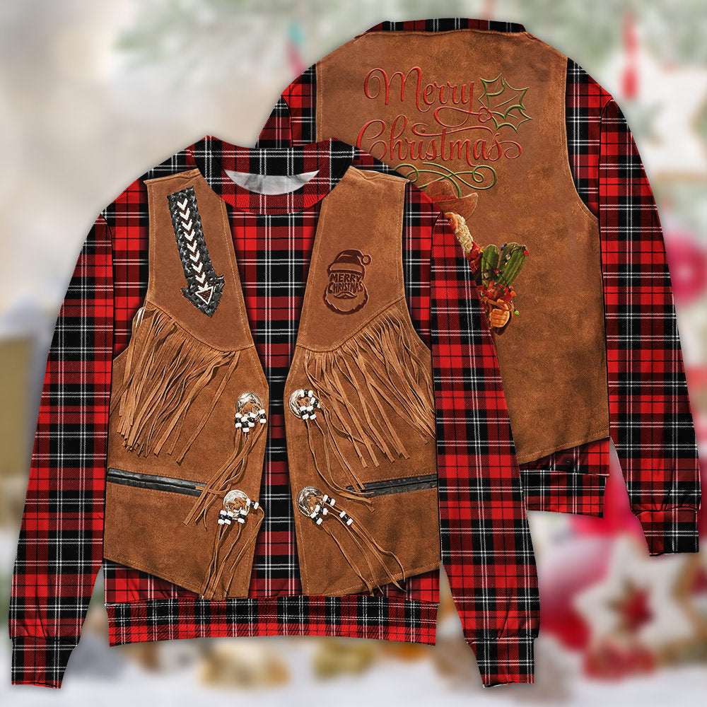 Santa Cowboy Christmas Vintage Sweater For Holiday Parties Family Gatherings And Seasonal Gift Giving