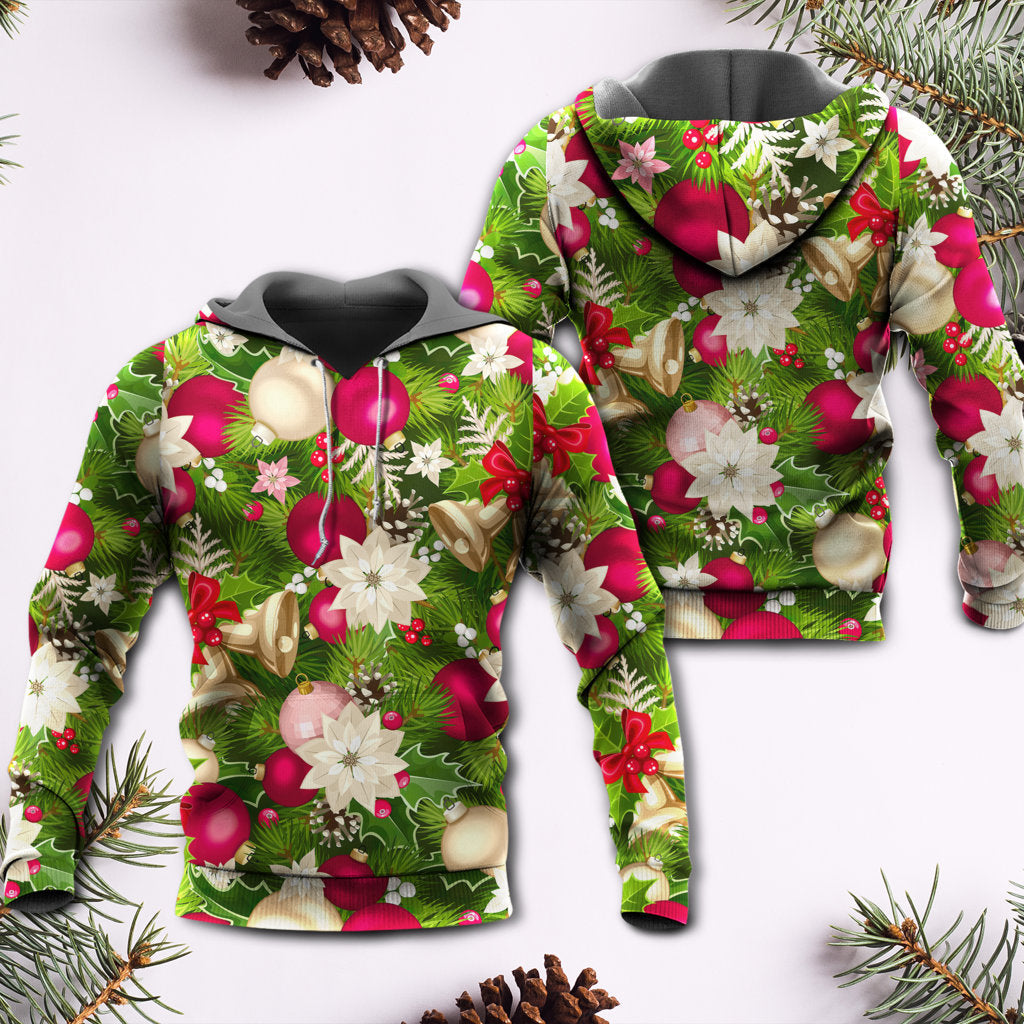 Floral Christmas Fir Tree Poinsettia Hoodie For Holiday Vacations Winter Events And Everyday Comfort