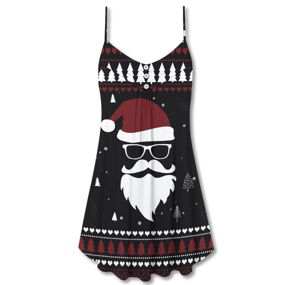 Christmas Rooftop Santa Click Click – Women's Summer Sleeveless V-Neck Camisole Dress