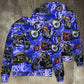 Motorcycle Lightning Blue Sweater For Vehicle Lovers Holidays Weekend Trips And Comfortable Wear