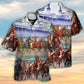 Racing Horse Hawaiian Shirt Resort Outfit View For Tropical Vacations