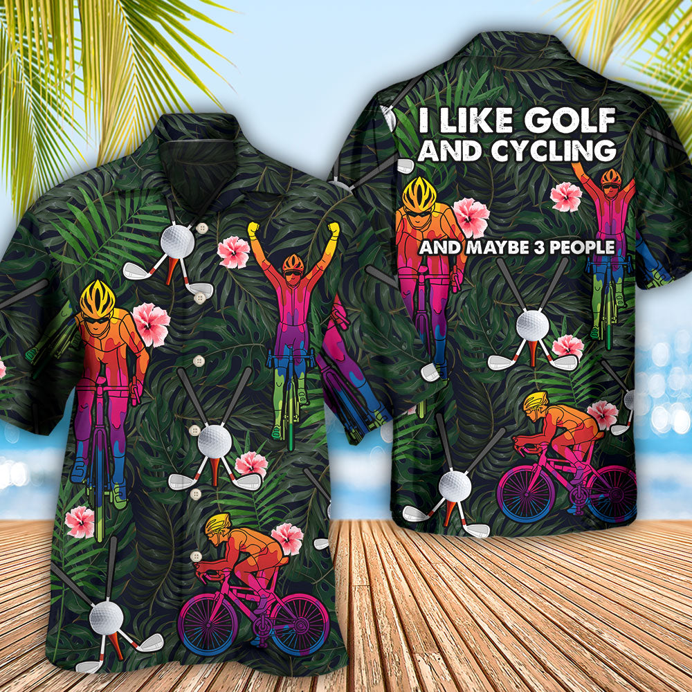 Golf Cycling Hawaiian Shirt Design View For Resort Travel And Thoughtful Gifting