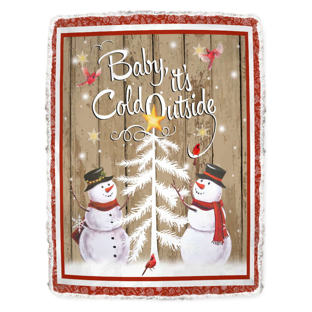 Cardinal Snowman Christmas Flannel Blanket For Cozy Bedroom Sofa Decor