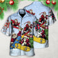 Christmas Santa Skateboard Snow Hawaiian Shirt Detailed Pattern View For Beach Days