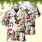 Christmas Penguin Family Hawaiian Shirt Fabric Pattern Detail For Casual Outings